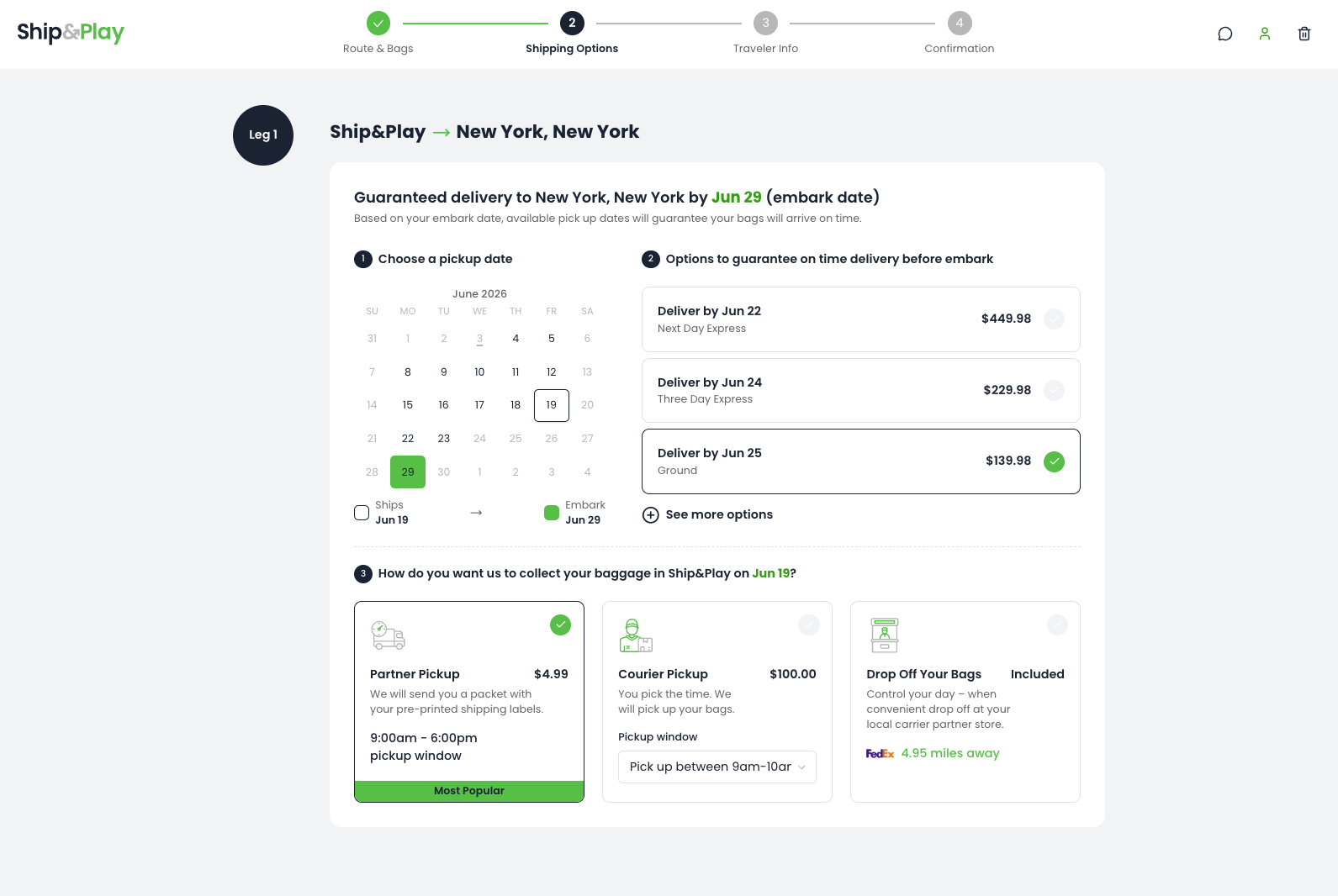 Step 3 — Shipping Options